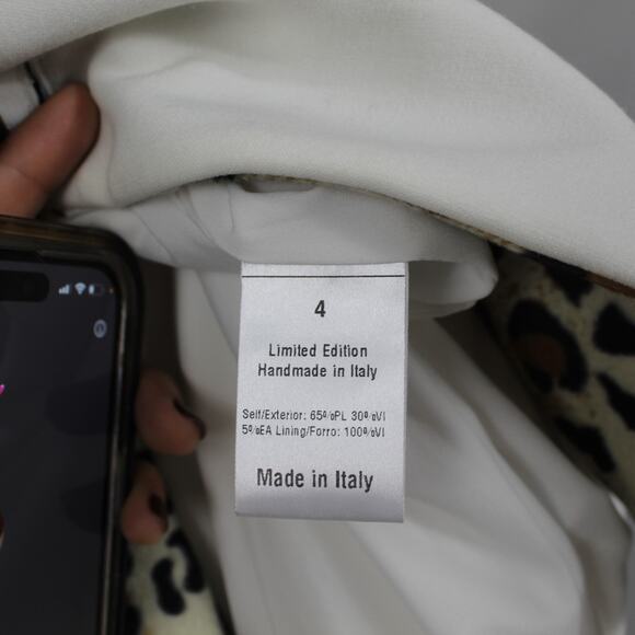 Leopard Trim White Blazer - Picture 12 of 16